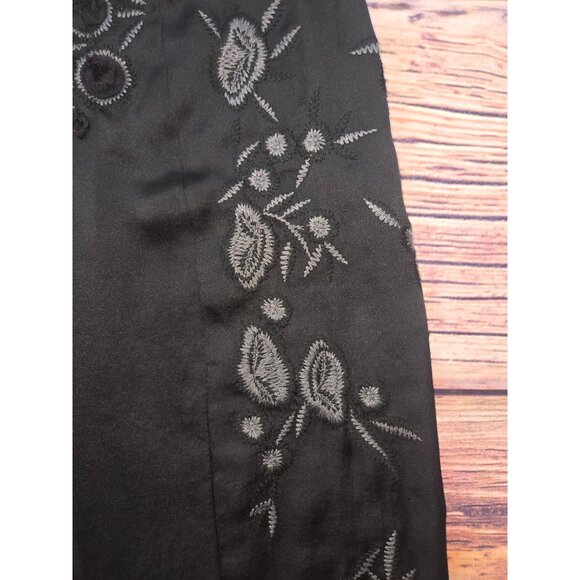 Ivy Jane Womens Black Embroidered Tunic Blouse Small Boho Chic - Picture 7 of 8